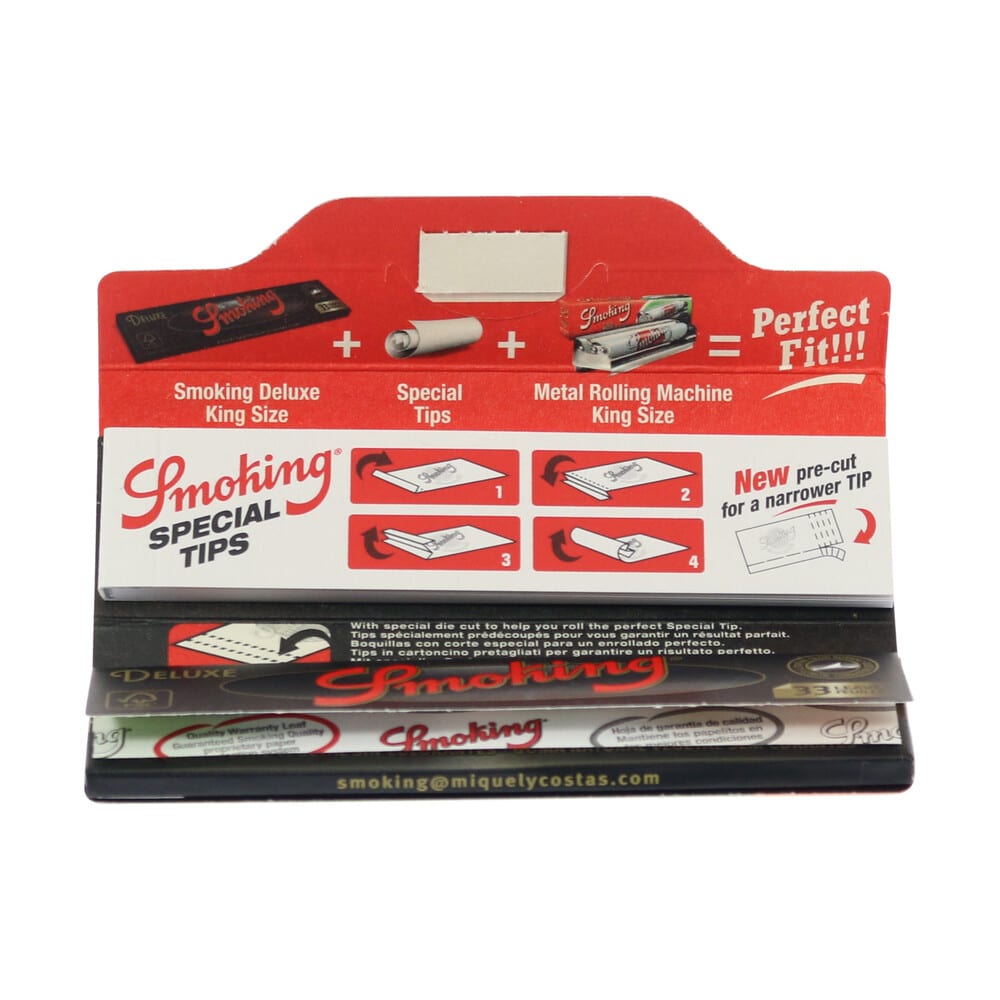 ? Smoking Deluxe Black King Size en Tips Lange Vloei Smartific 8414775013066 ? Smoking Deluxe Black King Size en Tips Lange Vloei Smartific 8414775013066