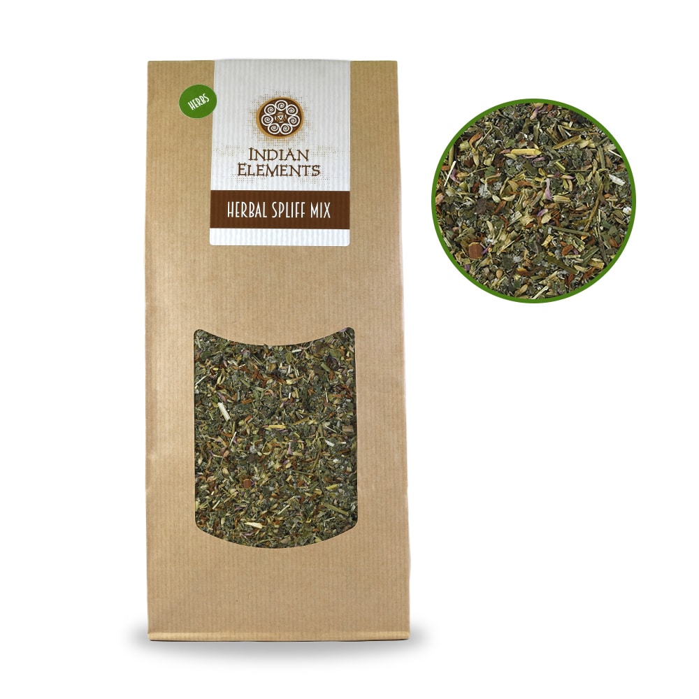Herbal Spliff mix 250 gram front view + contents Herbal Spliff mix 250 gram front view + contents