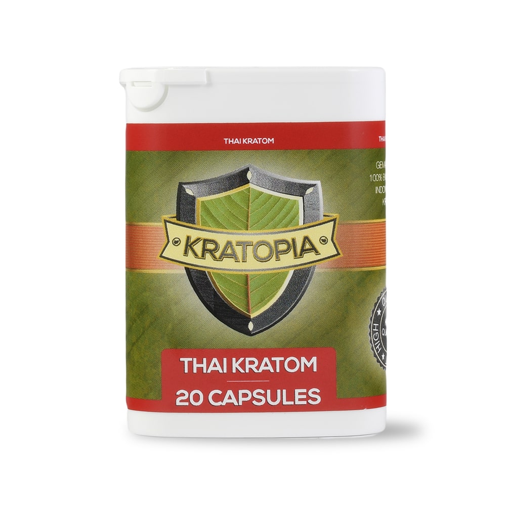 Thai Kratom capsules Red front view Kratopia Thai Kratom capsules Red front view Kratopia